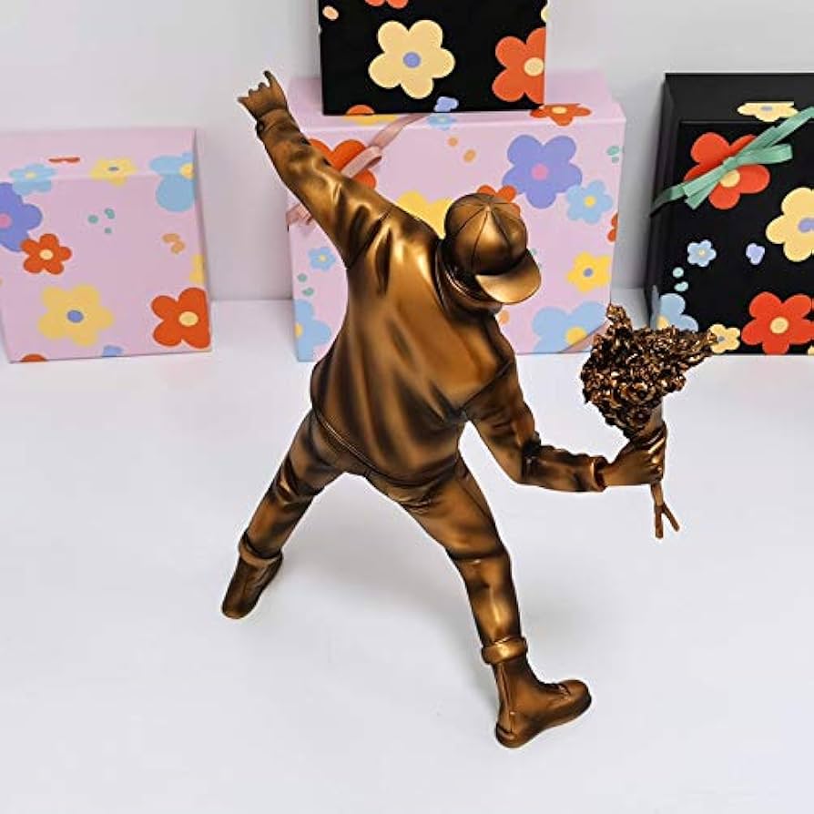 Modern Art Banksy Flower Bomber Bronze Statue Limited